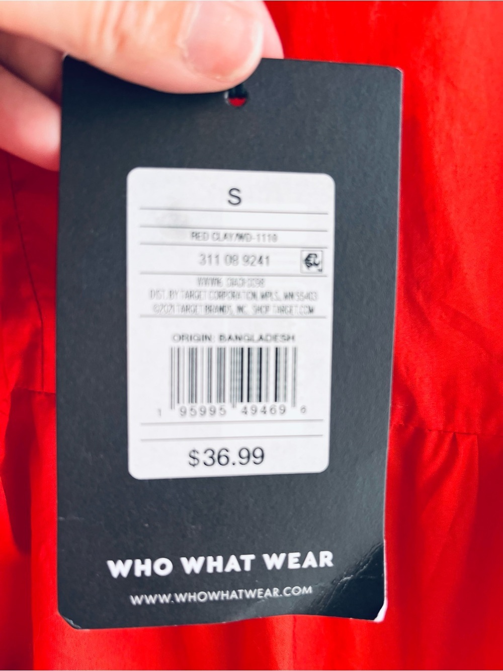 Red Tie-Strap Summer Dress Pockets NWT Size Small - Picture 9 of 11